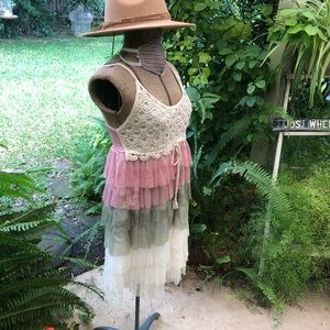 Spring Fairy Dress Knit Bralette Bodice Ruffles